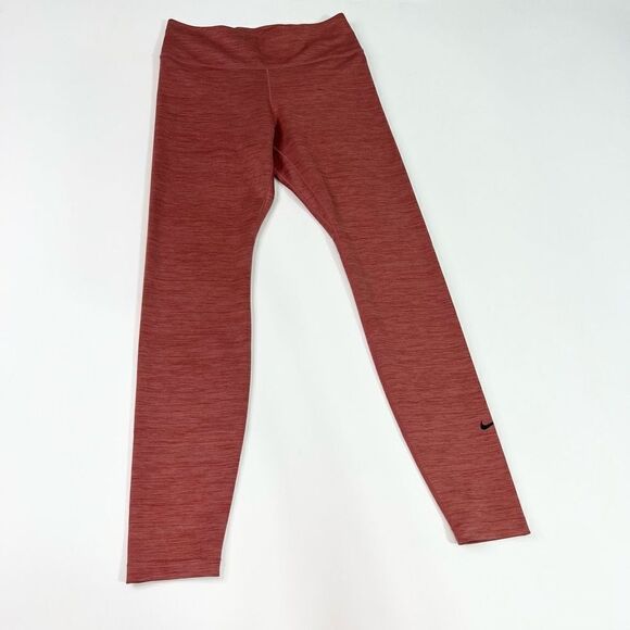 Nike Leggings Womens Medium Mid Rise Compression Pink Athletic Pants - Picture 1 of 11